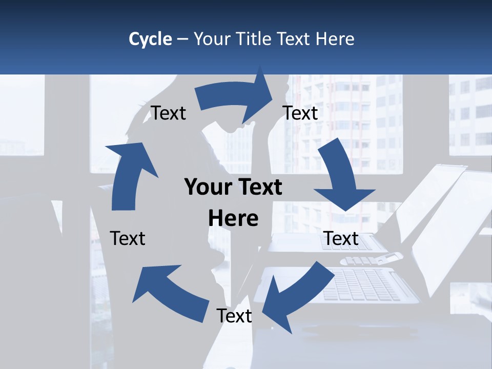 A Man Sitting In Front Of A Laptop Computer PowerPoint Template