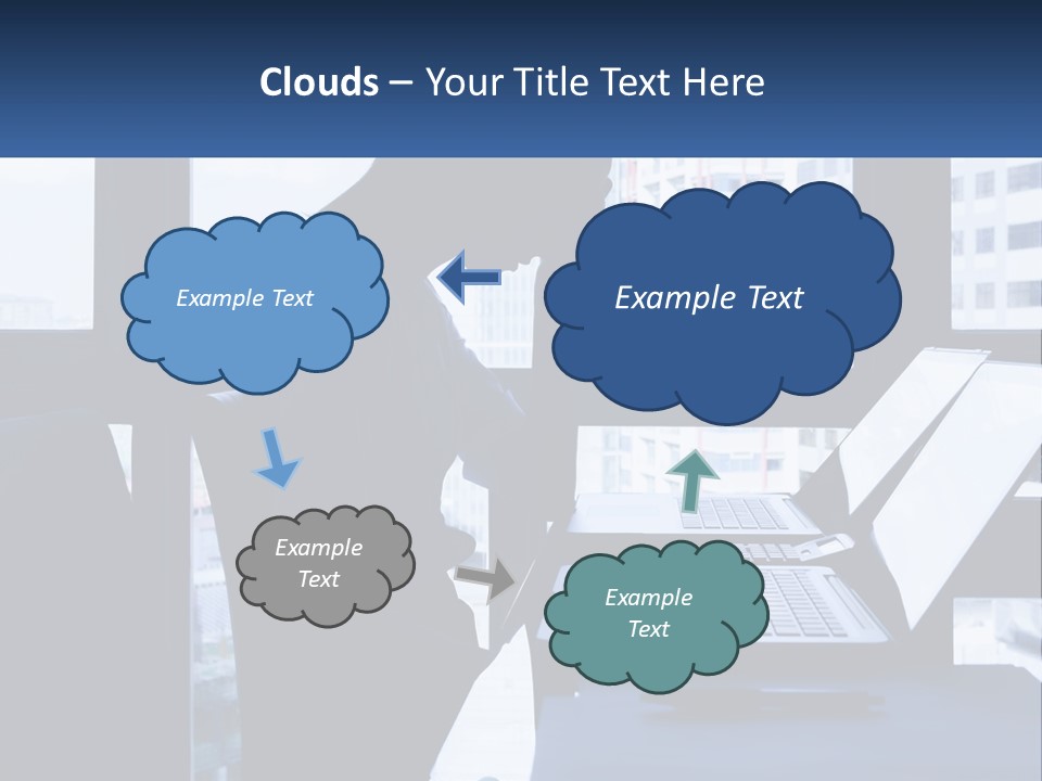 A Man Sitting In Front Of A Laptop Computer PowerPoint Template