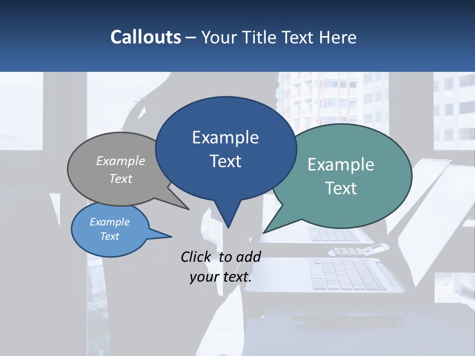 A Man Sitting In Front Of A Laptop Computer PowerPoint Template