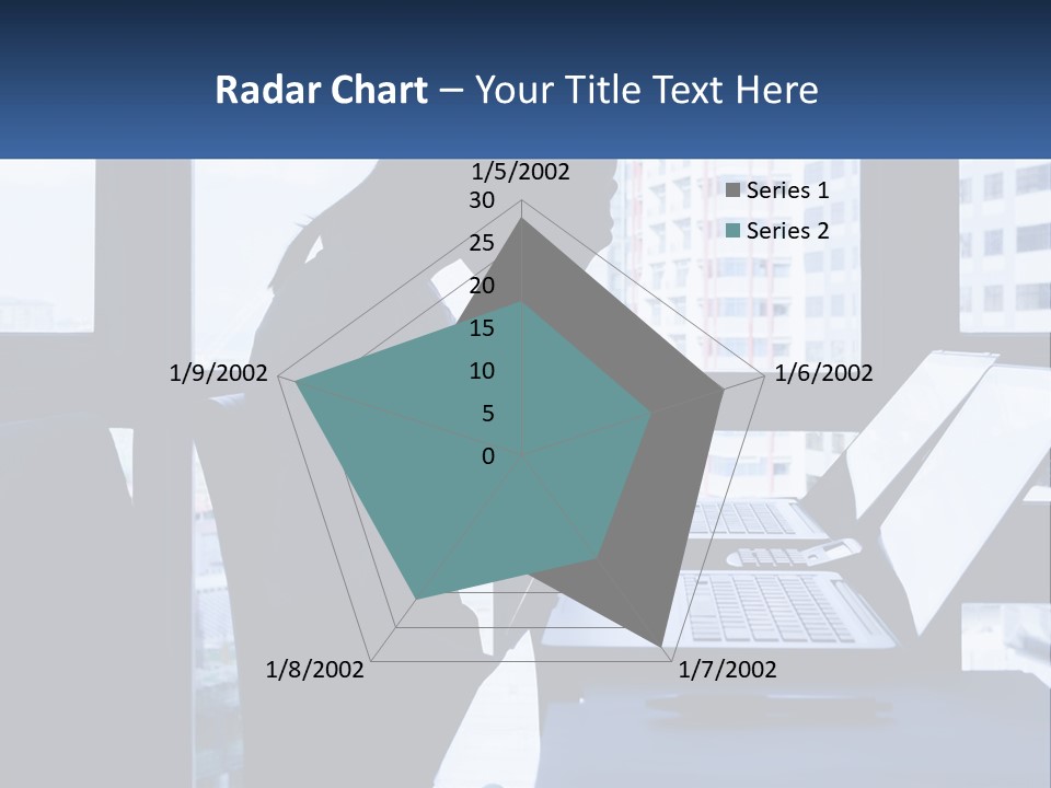 A Man Sitting In Front Of A Laptop Computer PowerPoint Template