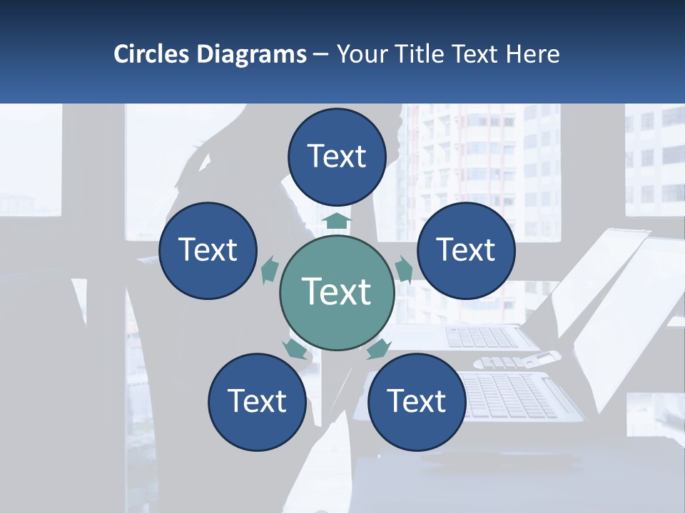 A Man Sitting In Front Of A Laptop Computer PowerPoint Template