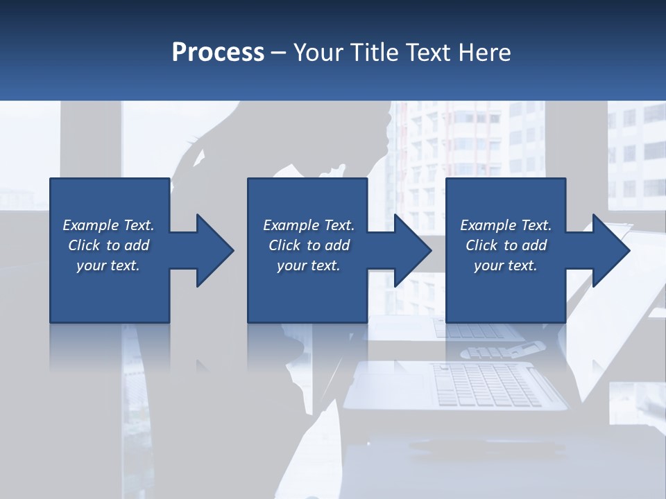 A Man Sitting In Front Of A Laptop Computer PowerPoint Template
