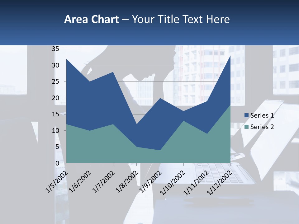 A Man Sitting In Front Of A Laptop Computer PowerPoint Template