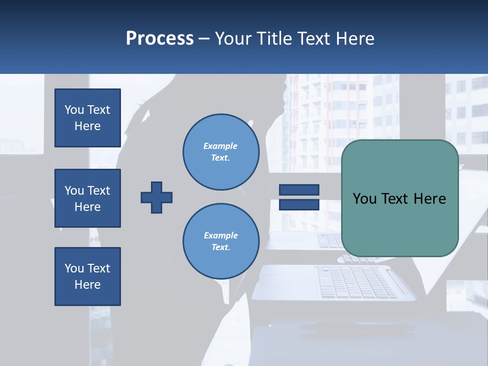 A Man Sitting In Front Of A Laptop Computer PowerPoint Template