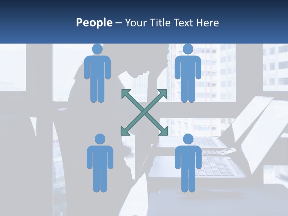 A Man Sitting In Front Of A Laptop Computer PowerPoint Template