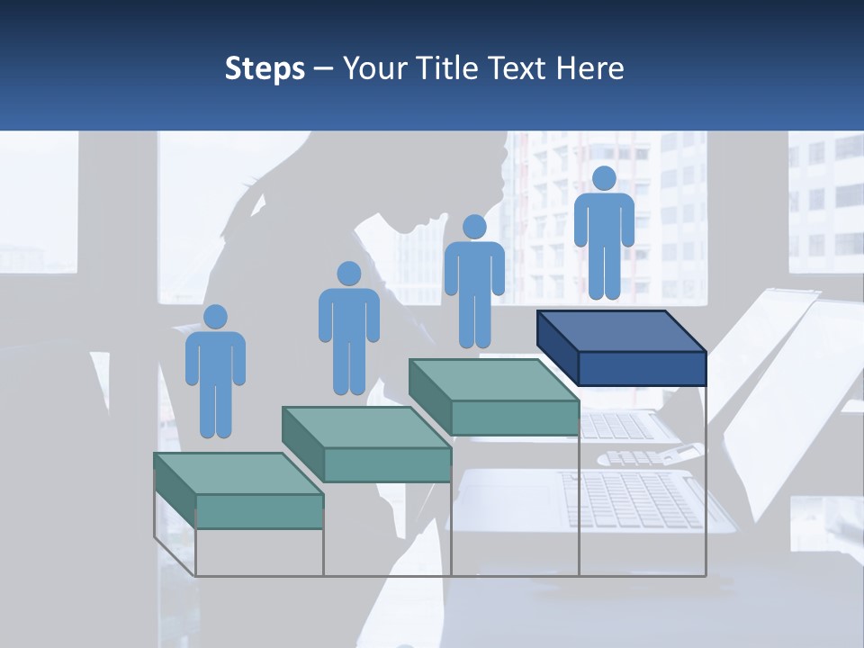 A Man Sitting In Front Of A Laptop Computer PowerPoint Template