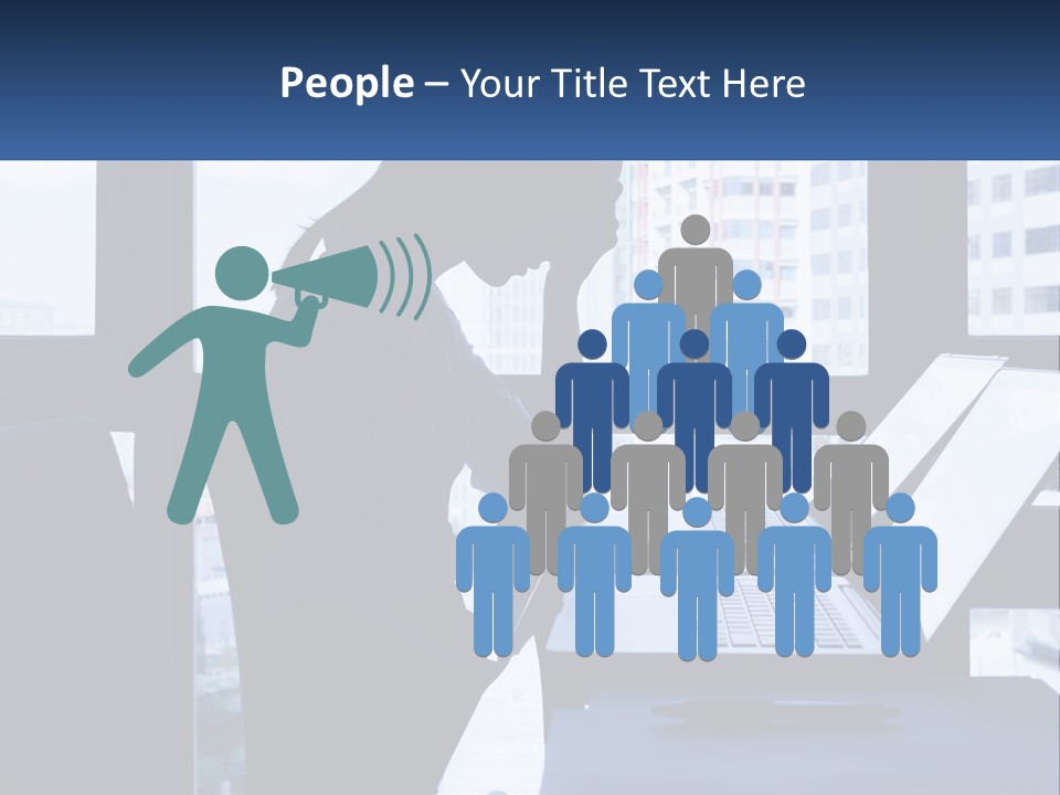 A Man Sitting In Front Of A Laptop Computer PowerPoint Template