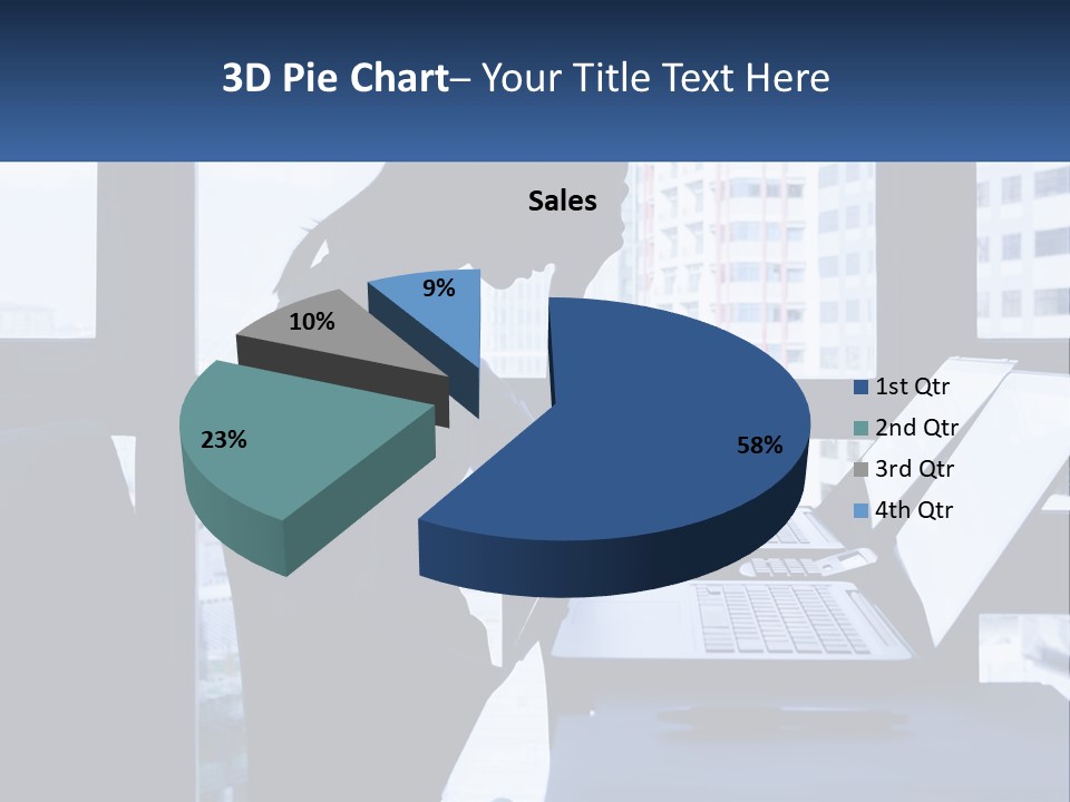 A Man Sitting In Front Of A Laptop Computer PowerPoint Template