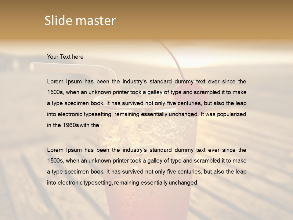 A Glass Of Ice Tea With A Cherry On Top PowerPoint Template