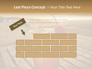 A Glass Of Ice Tea With A Cherry On Top PowerPoint Template