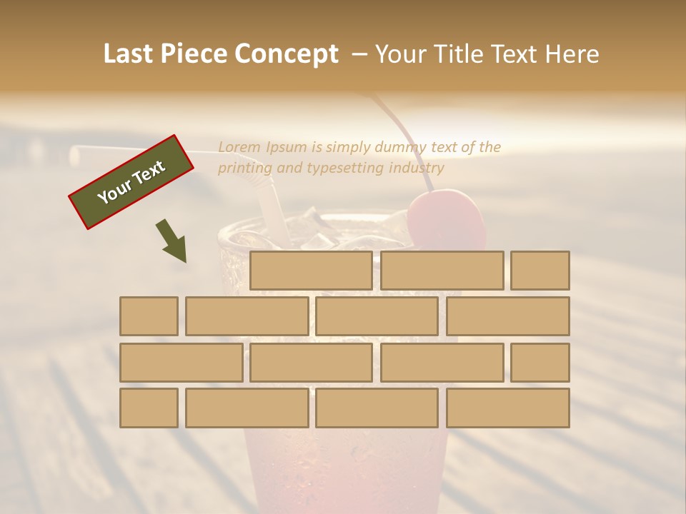 A Glass Of Ice Tea With A Cherry On Top PowerPoint Template
