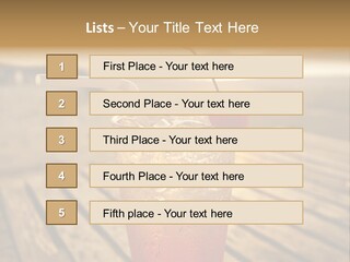 A Glass Of Ice Tea With A Cherry On Top PowerPoint Template