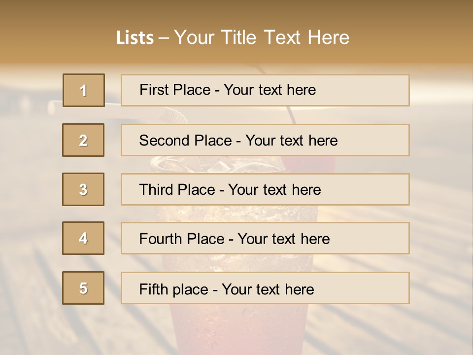 A Glass Of Ice Tea With A Cherry On Top PowerPoint Template