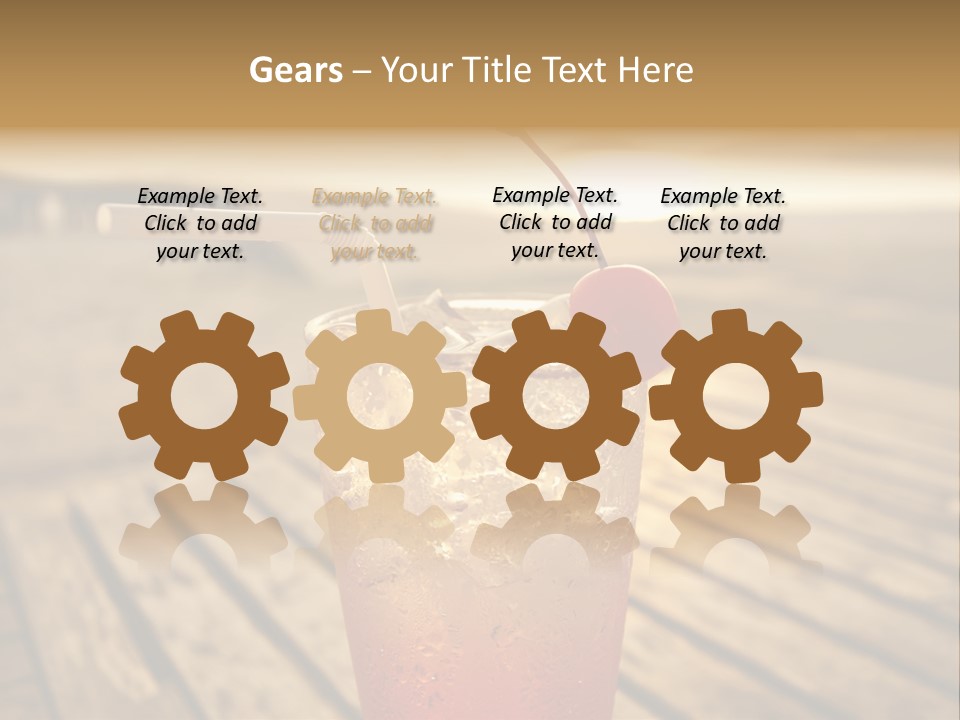 A Glass Of Ice Tea With A Cherry On Top PowerPoint Template