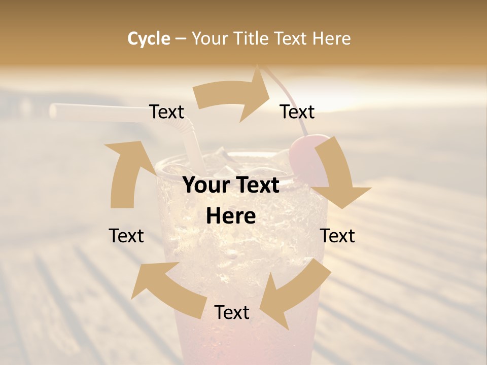 A Glass Of Ice Tea With A Cherry On Top PowerPoint Template