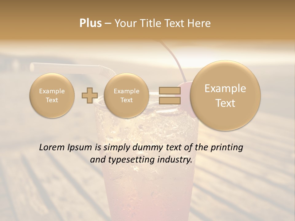 A Glass Of Ice Tea With A Cherry On Top PowerPoint Template