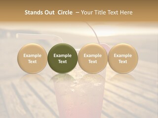 A Glass Of Ice Tea With A Cherry On Top PowerPoint Template