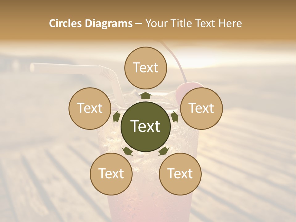 A Glass Of Ice Tea With A Cherry On Top PowerPoint Template