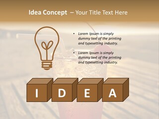 A Glass Of Ice Tea With A Cherry On Top PowerPoint Template