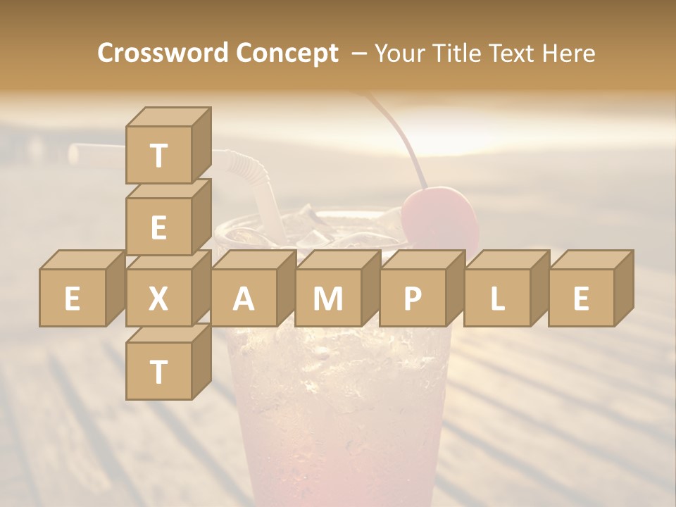 A Glass Of Ice Tea With A Cherry On Top PowerPoint Template