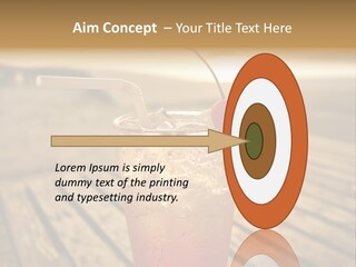 A Glass Of Ice Tea With A Cherry On Top PowerPoint Template