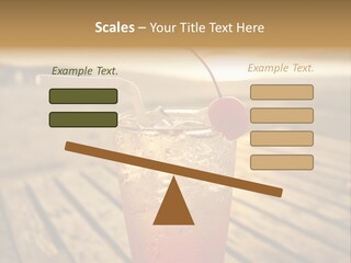 A Glass Of Ice Tea With A Cherry On Top PowerPoint Template