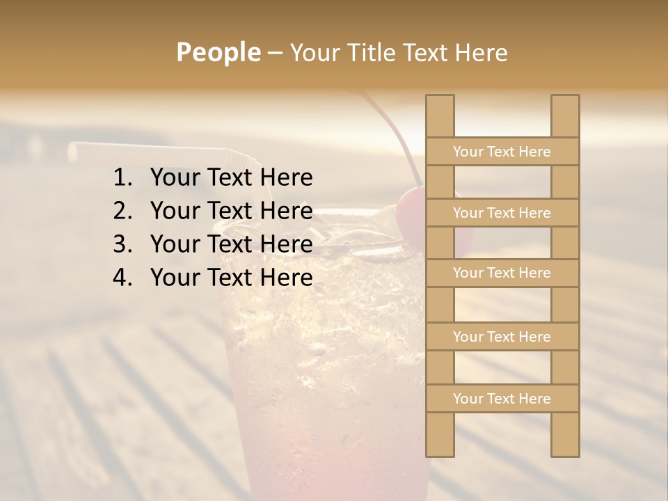 A Glass Of Ice Tea With A Cherry On Top PowerPoint Template