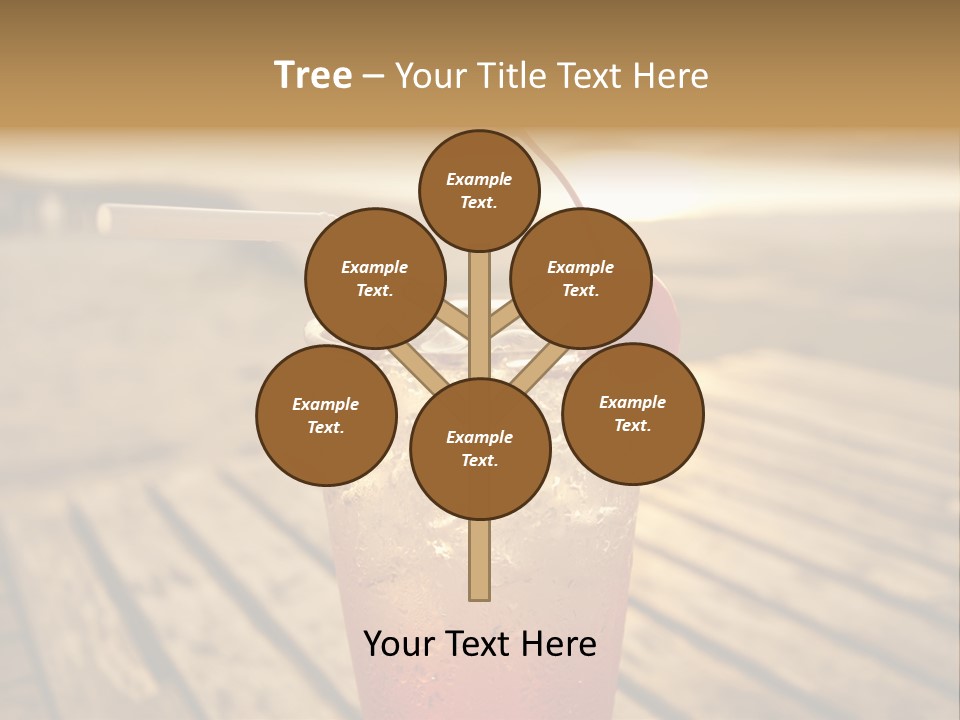 A Glass Of Ice Tea With A Cherry On Top PowerPoint Template