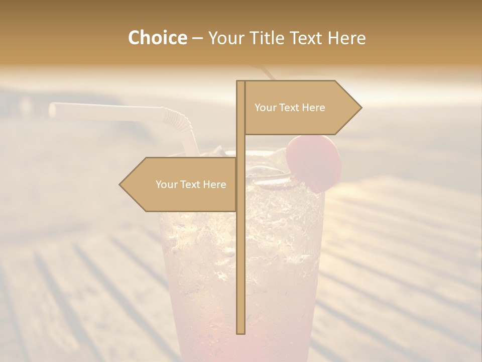 A Glass Of Ice Tea With A Cherry On Top PowerPoint Template