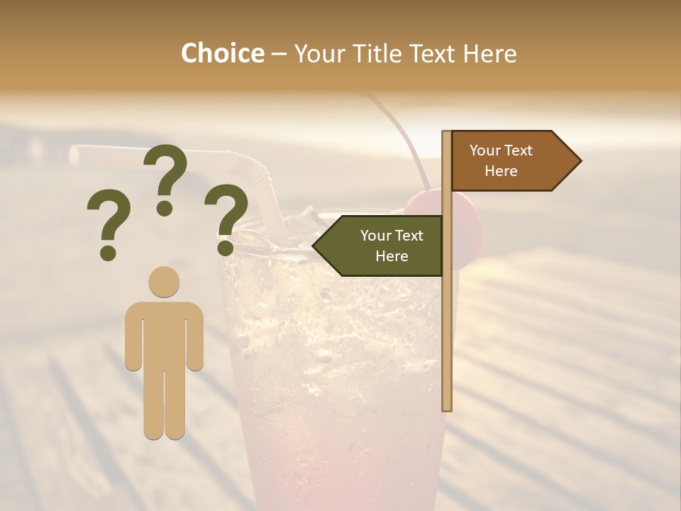 A Glass Of Ice Tea With A Cherry On Top PowerPoint Template