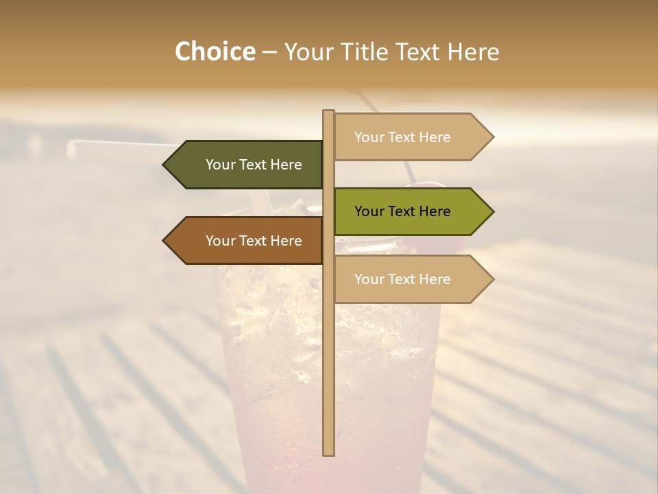 A Glass Of Ice Tea With A Cherry On Top PowerPoint Template