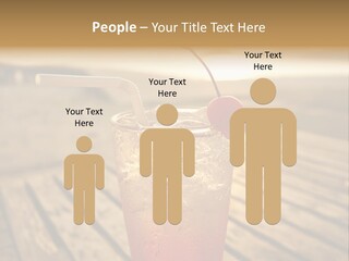 A Glass Of Ice Tea With A Cherry On Top PowerPoint Template