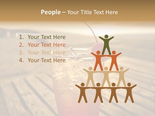 A Glass Of Ice Tea With A Cherry On Top PowerPoint Template