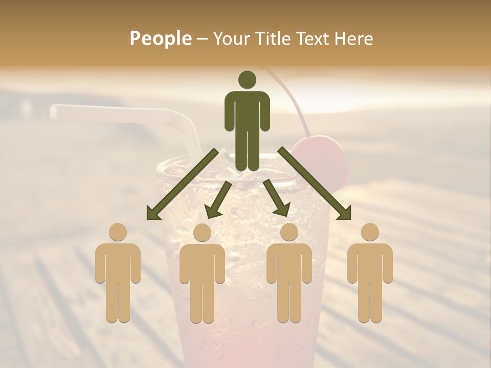 A Glass Of Ice Tea With A Cherry On Top PowerPoint Template