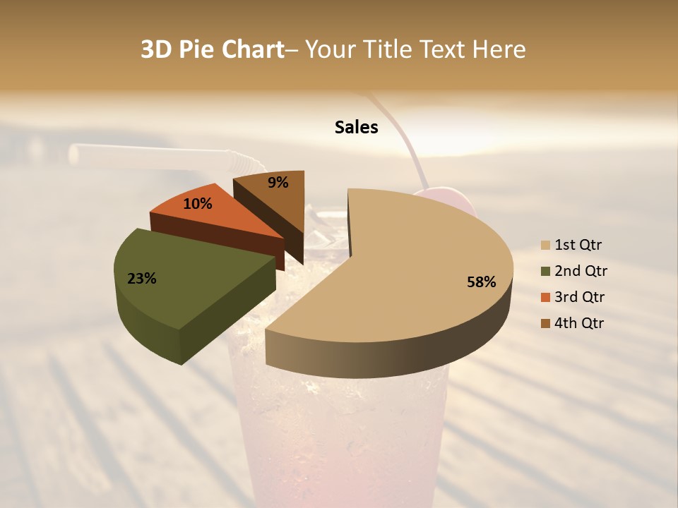 A Glass Of Ice Tea With A Cherry On Top PowerPoint Template