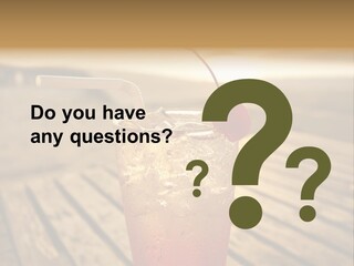 A Glass Of Ice Tea With A Cherry On Top PowerPoint Template
