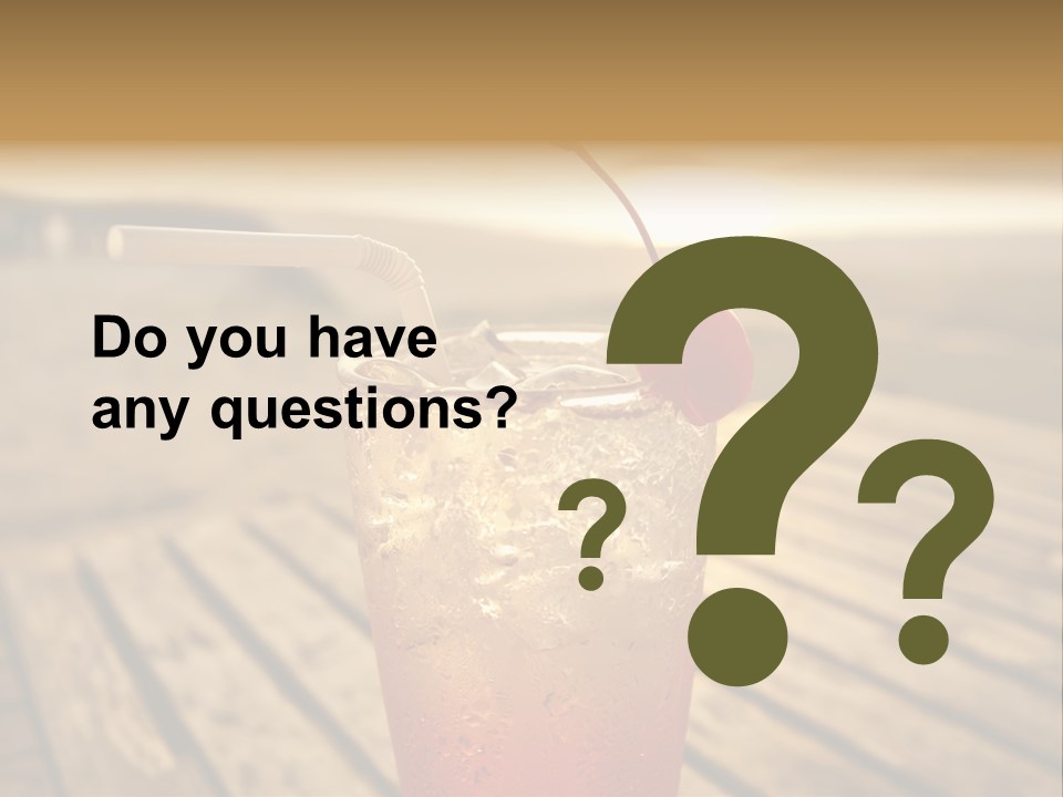 A Glass Of Ice Tea With A Cherry On Top PowerPoint Template