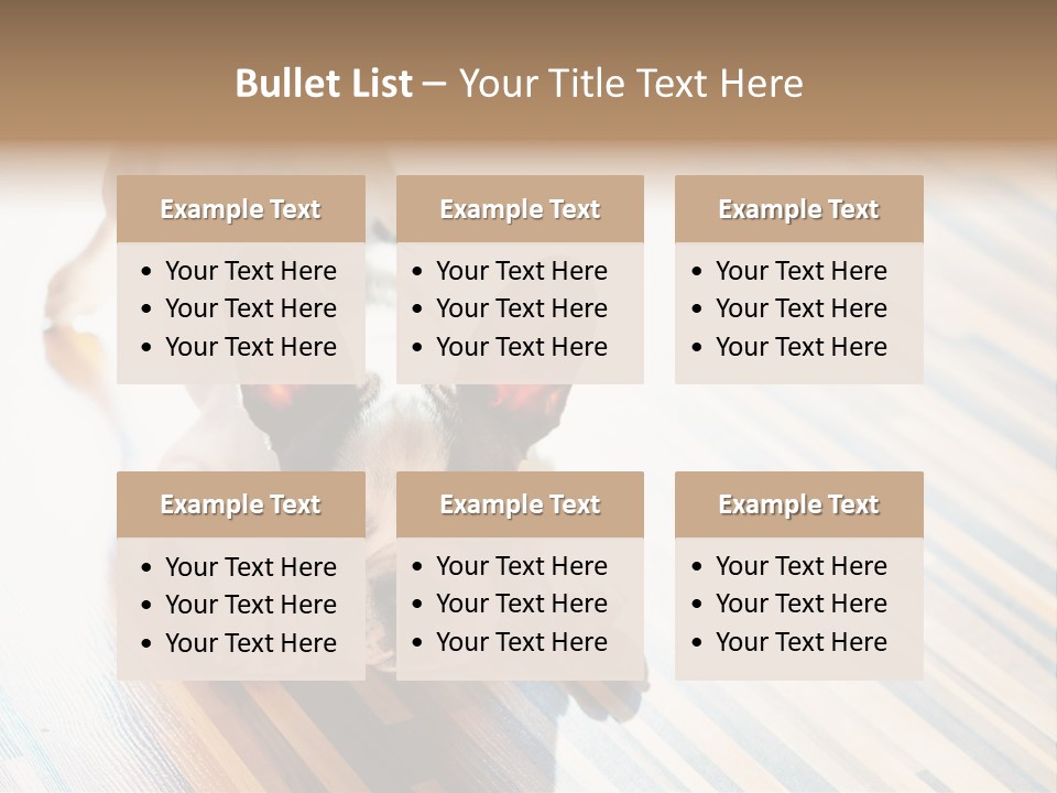 A Small Dog Laying On A Wooden Floor PowerPoint Template