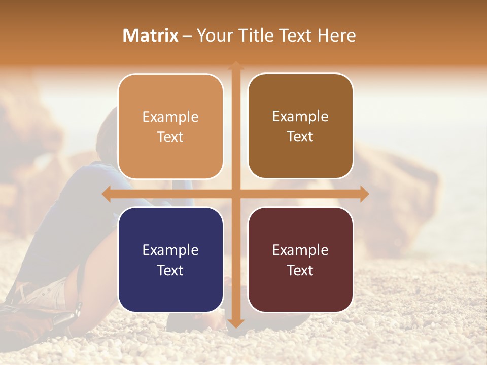 A Woman Sitting On The Beach With Her Feet Up PowerPoint Template