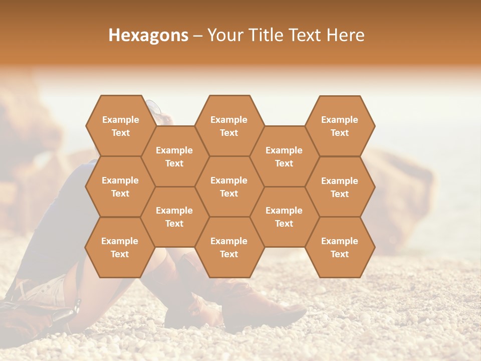 A Woman Sitting On The Beach With Her Feet Up PowerPoint Template