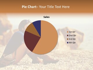 A Woman Sitting On The Beach With Her Feet Up PowerPoint Template