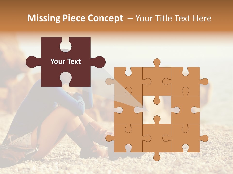 A Woman Sitting On The Beach With Her Feet Up PowerPoint Template