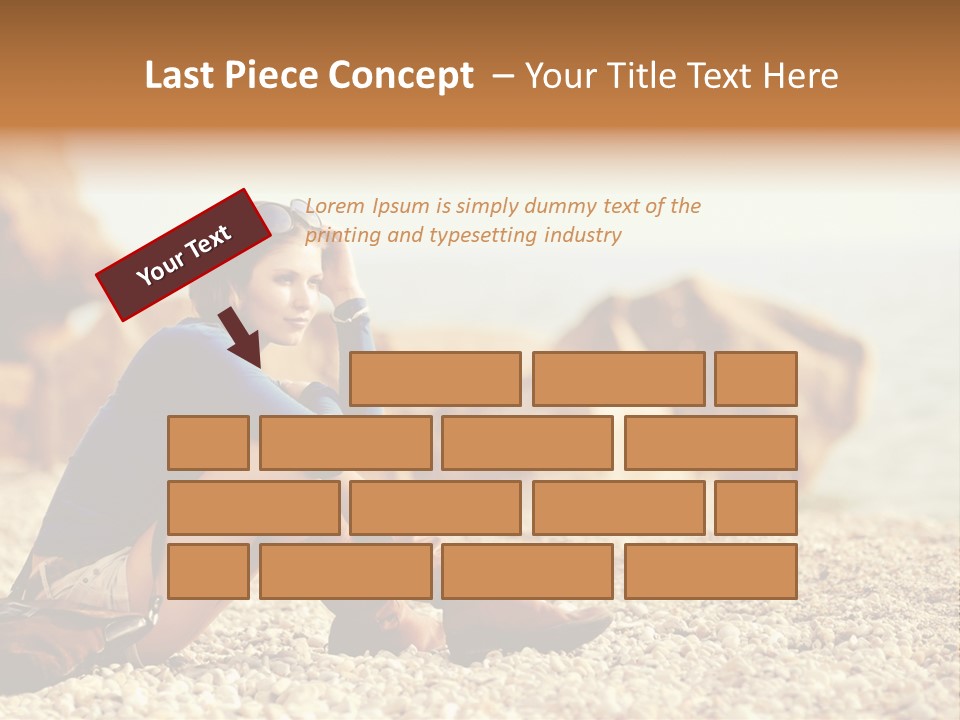 A Woman Sitting On The Beach With Her Feet Up PowerPoint Template