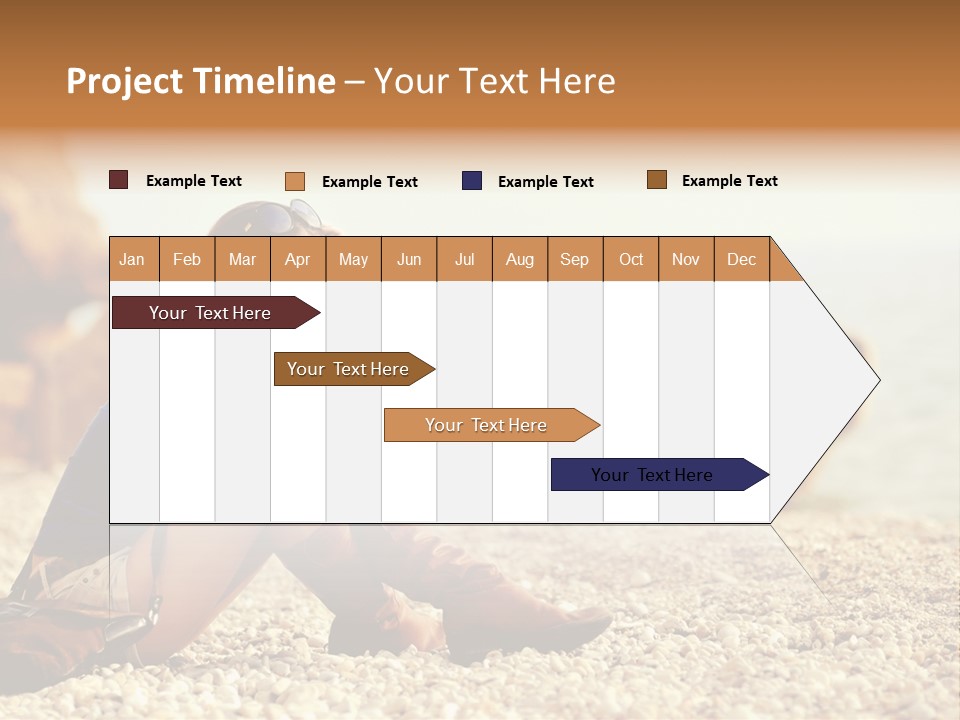 A Woman Sitting On The Beach With Her Feet Up PowerPoint Template