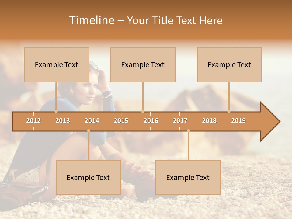 A Woman Sitting On The Beach With Her Feet Up PowerPoint Template