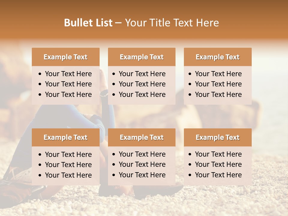 A Woman Sitting On The Beach With Her Feet Up PowerPoint Template