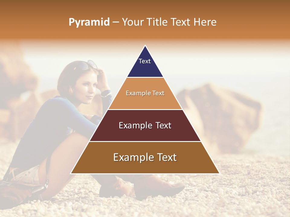 A Woman Sitting On The Beach With Her Feet Up PowerPoint Template