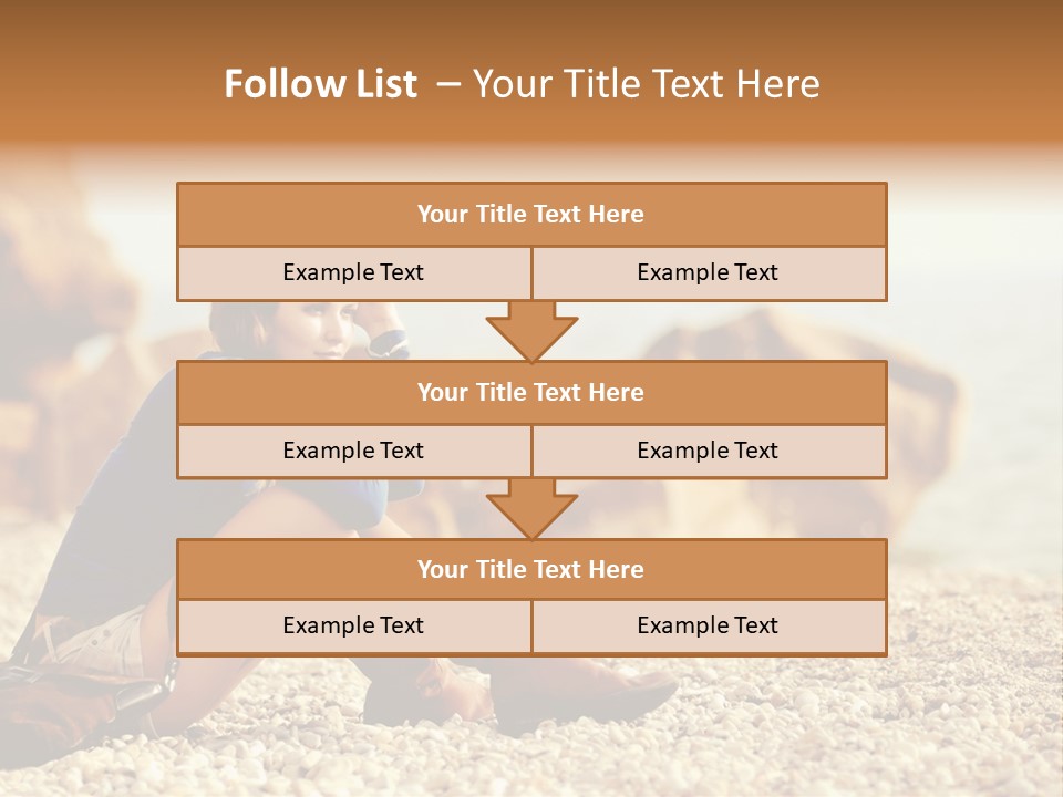 A Woman Sitting On The Beach With Her Feet Up PowerPoint Template