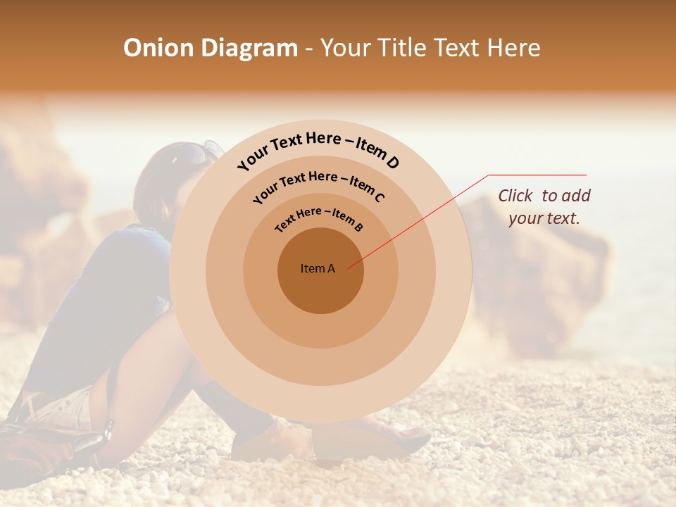 A Woman Sitting On The Beach With Her Feet Up PowerPoint Template