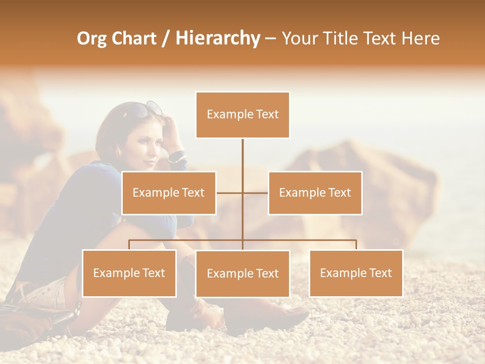 A Woman Sitting On The Beach With Her Feet Up PowerPoint Template